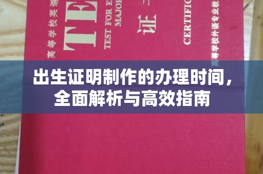 兴和出生证明制作的办理时间，全面解析与高效指南